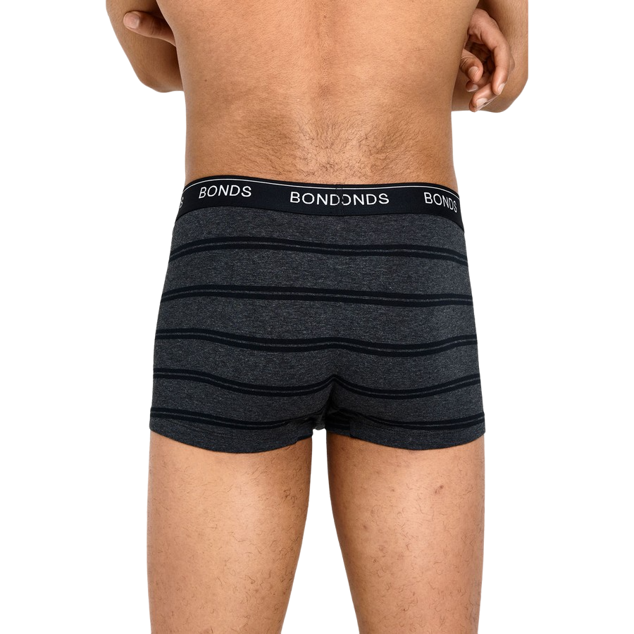 10 Pairs of Men's Black Stripes/Black Bonds Guyfront Trunk Underwear