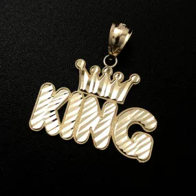 10K Yellow Gold King Crown Pendant