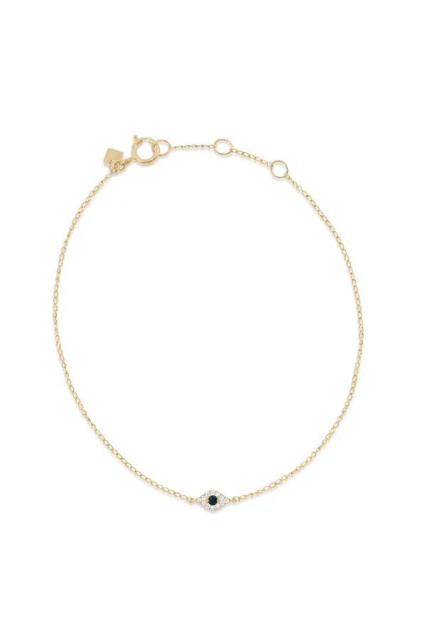 14kt Gold Evil Eye Bracelet - Shop Now