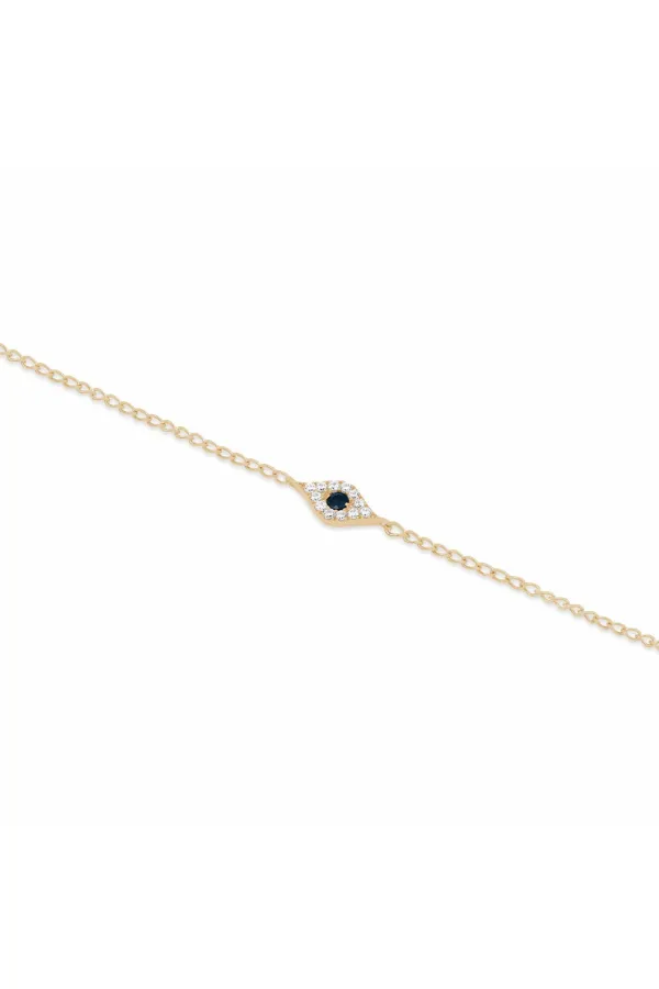 14kt Gold Evil Eye Bracelet - Shop Now