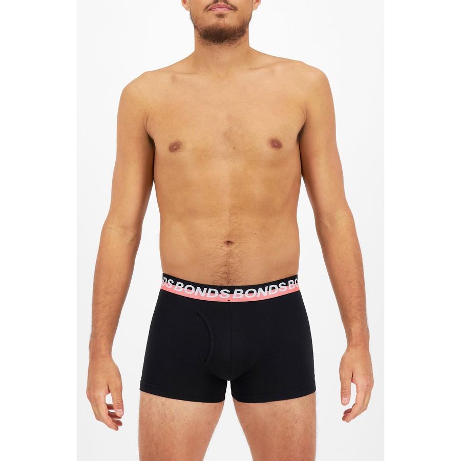 2-pack Men's Bonds Stretchables Everyday Trunks Black with Pink Band - Best Price Guaranteed - Shop Now