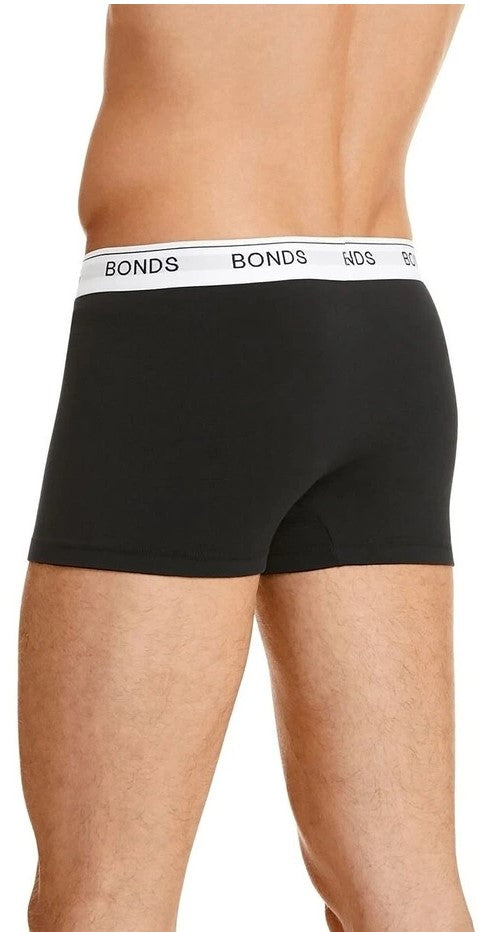 3-Pack Bonds Men's Guyfront Trunk Underwear Black/White