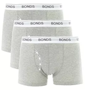 3 Pack Mens Bonds Guyfront Trunks - Grey Marle Underwear