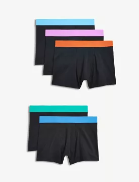 5 pack cotton stretch trunks for ages 5-16