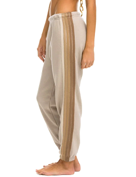 5 Stripe Women's Sweatpants, Sand/Tan - Shop Now!