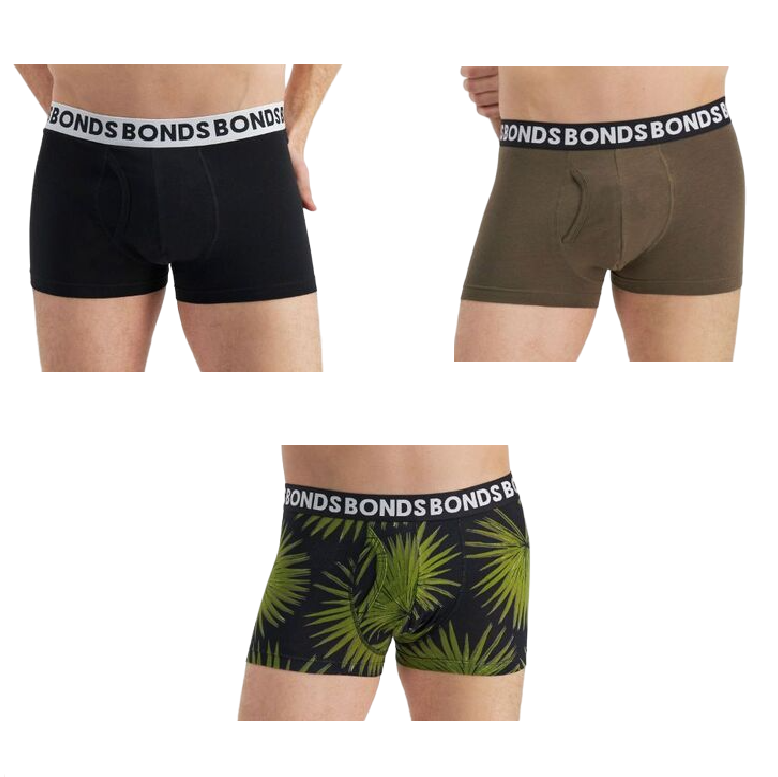 6-Pack of X Bonds Men's Everyday Trunks - Cotton Leaf Print