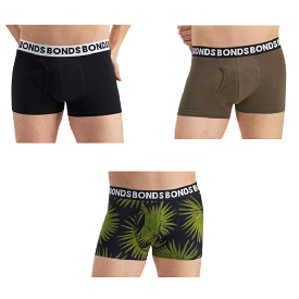 6-Pack of X Bonds Men's Everyday Trunks - Cotton Leaf Print