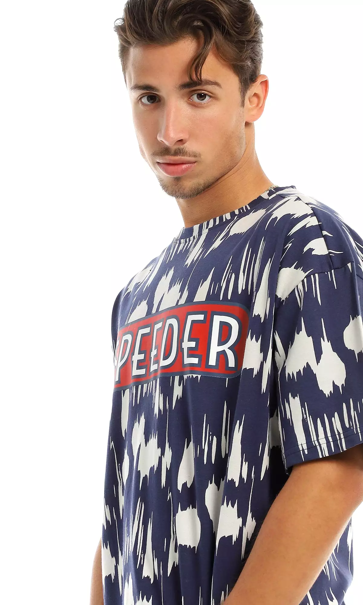 97356 Printed Navy Blue T-Shirt - Speeder Patterns - Buy Now