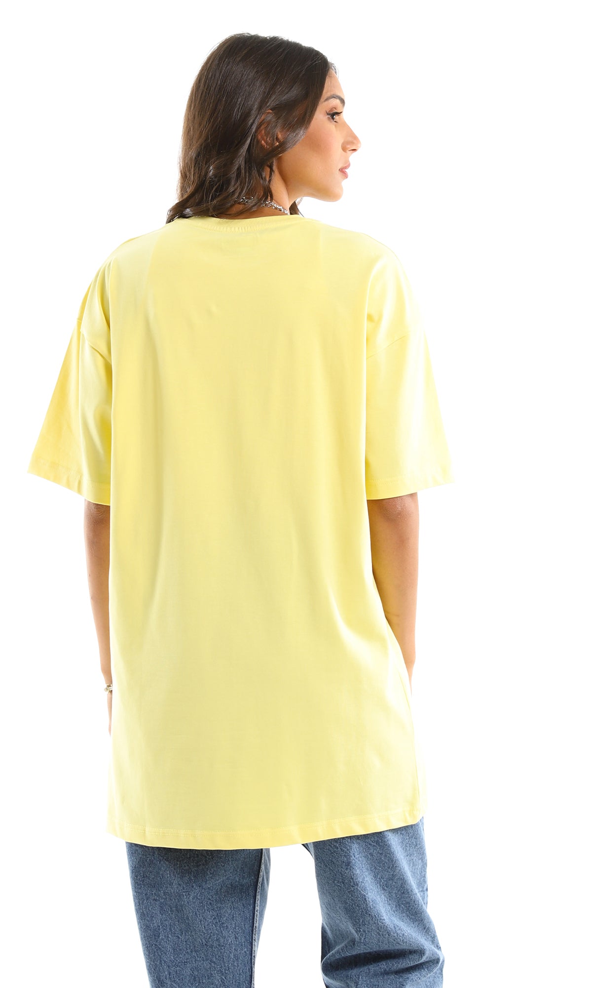 97597 Yellow Oversized Summer Tee - Dream Transporter Print