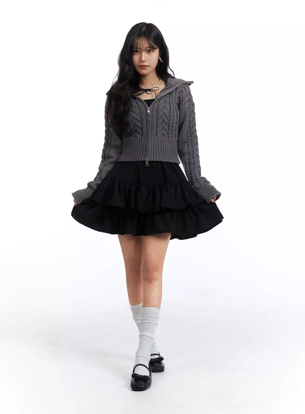 A-Line Layered Frill Mini Skirt OJ426 - Shop Now!