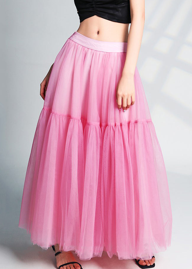 AB1049 Pink High Waist Tulle Skirt - Gorgeous Summer Pick!