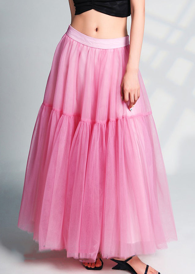 AB1049 Pink High Waist Tulle Skirt - Gorgeous Summer Pick!