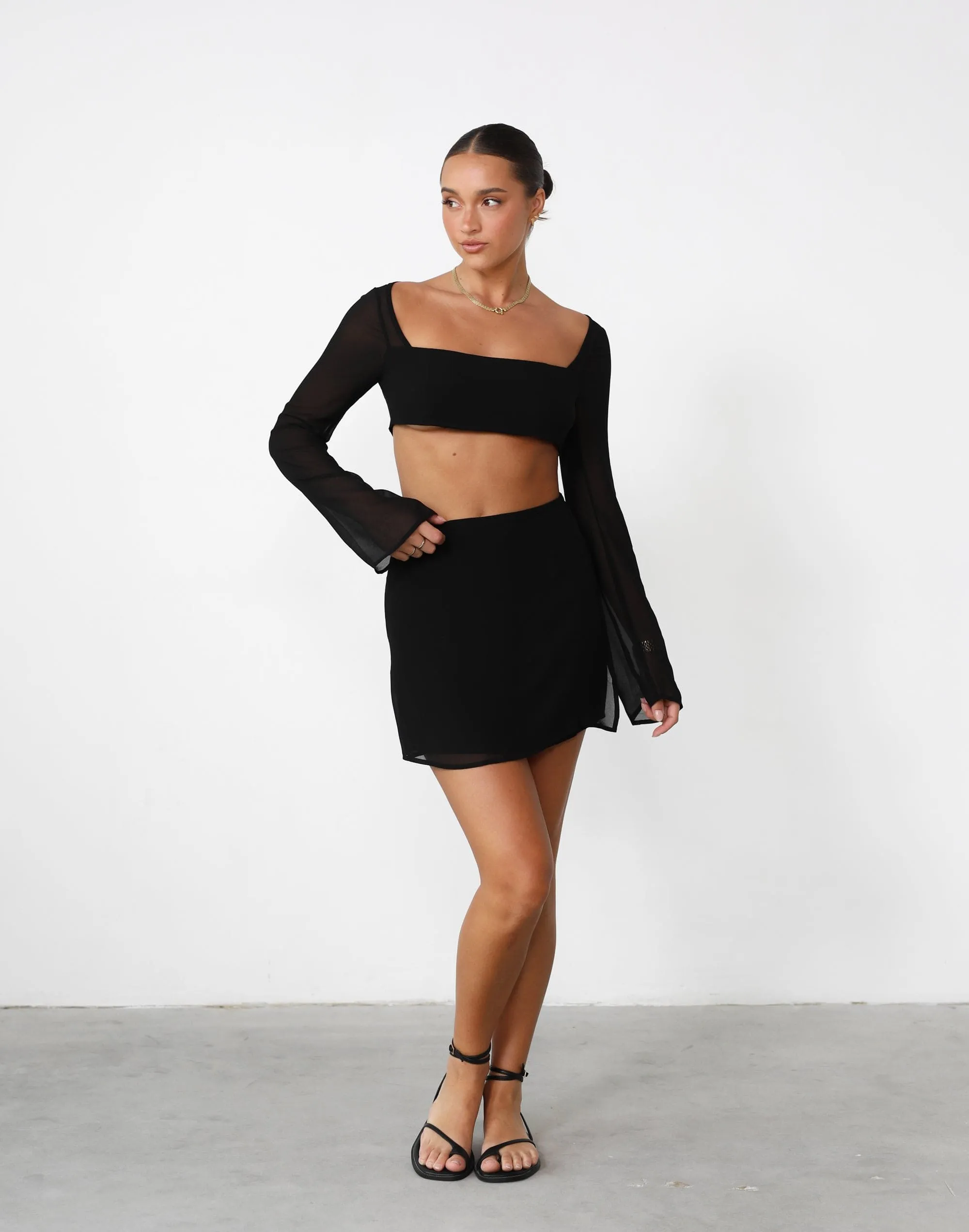 Black Abby Mini Skirt