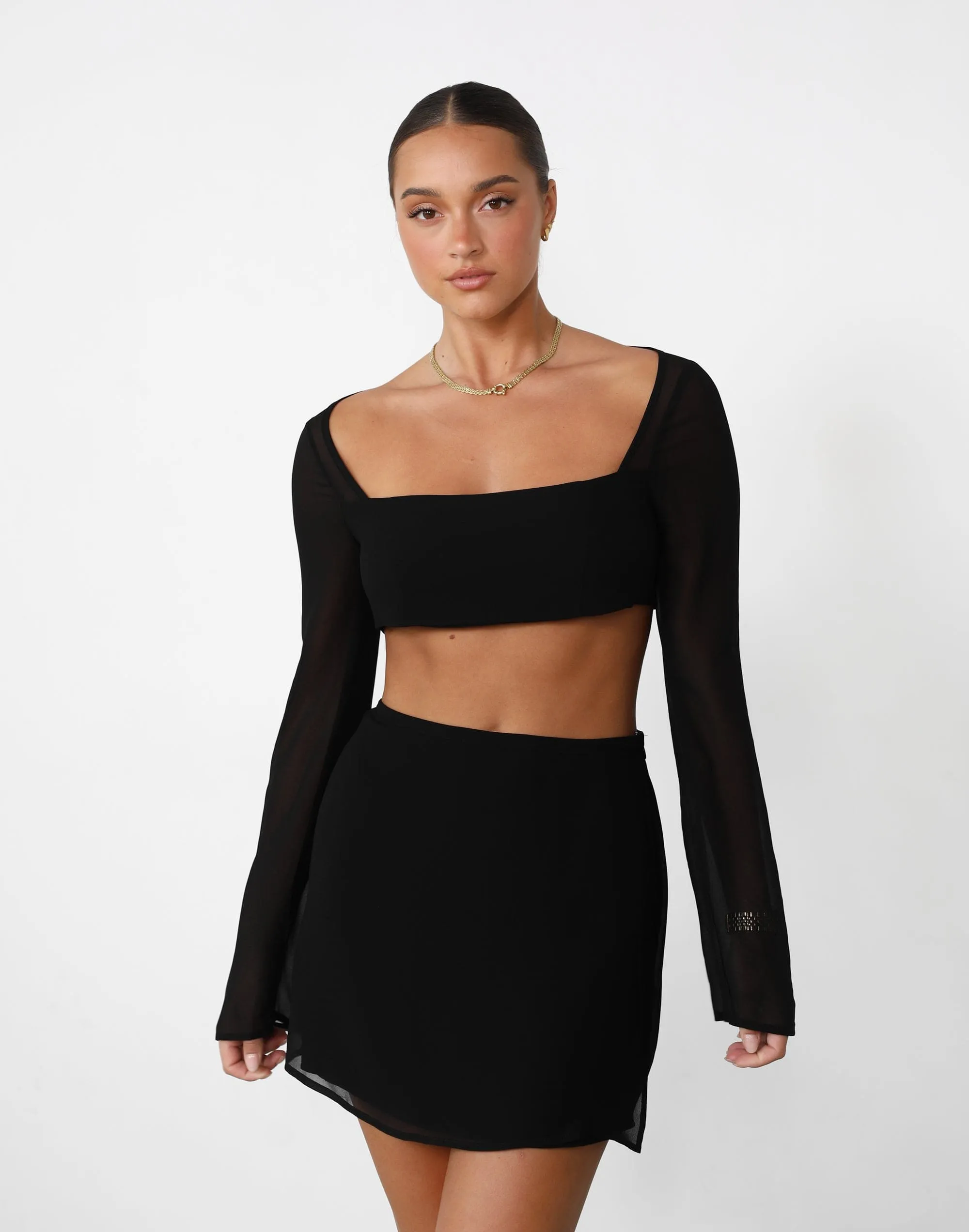 Black Abby Mini Skirt