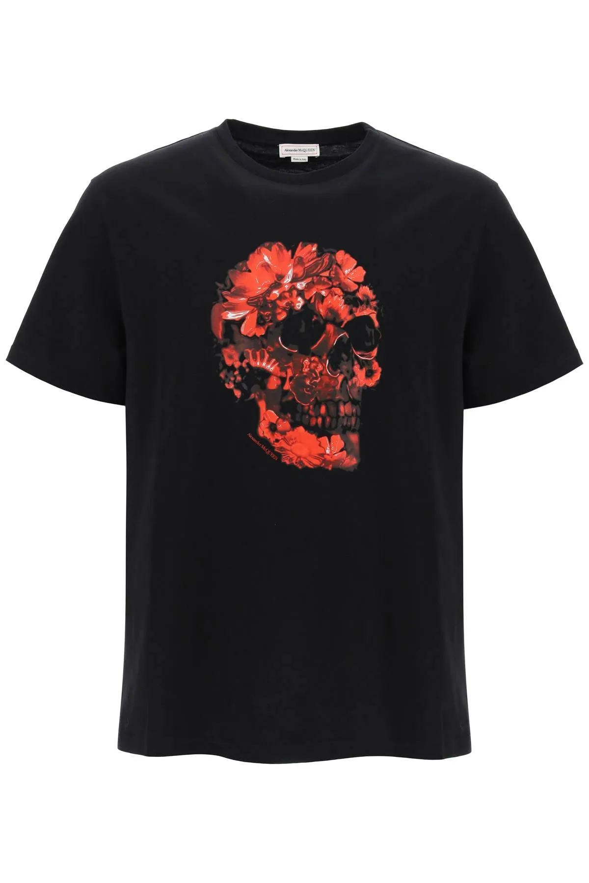 Alexander Mcqueen T-shirt with Wax Flower Skull Print