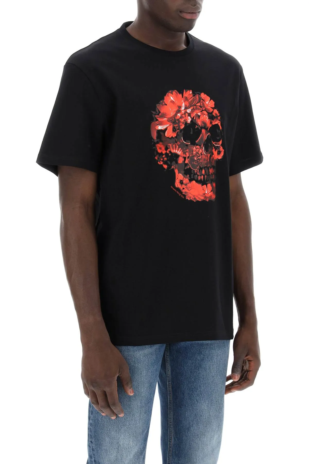 Alexander Mcqueen T-shirt with Wax Flower Skull Print