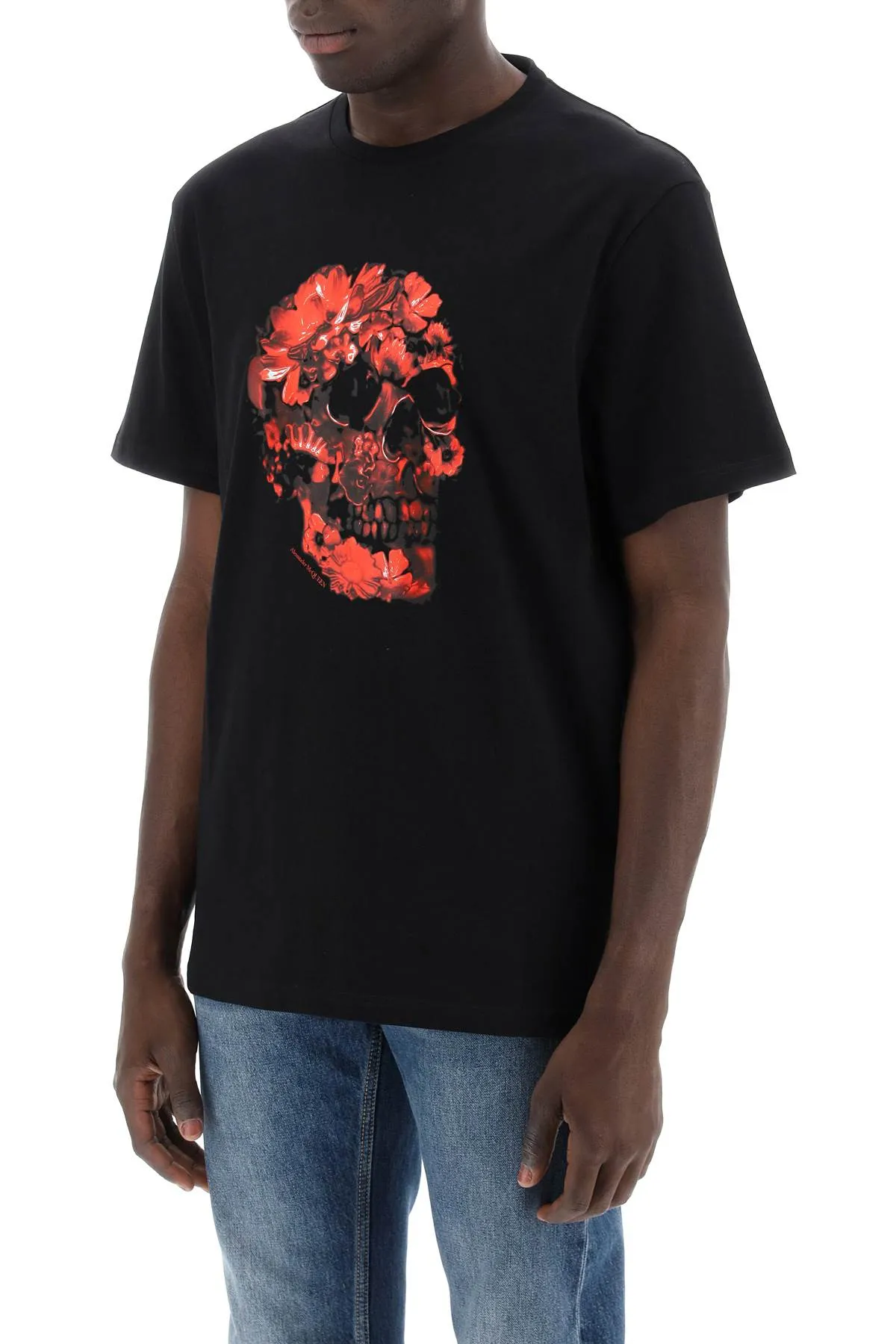 Alexander Mcqueen T-shirt with Wax Flower Skull Print