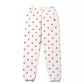 All Over Heart Cream Pink Sweatpants.