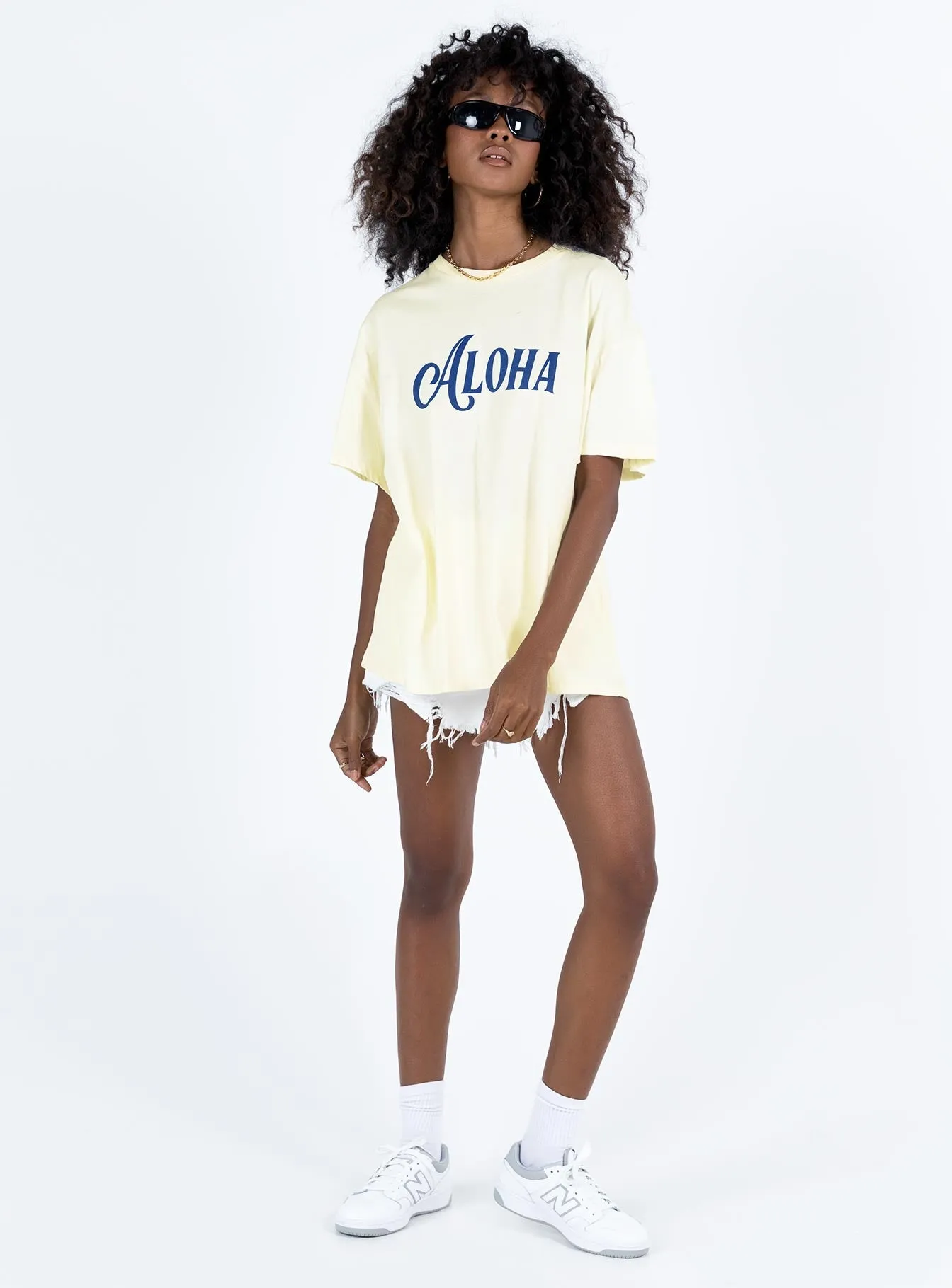 Aloha Oversized Ivory Tee