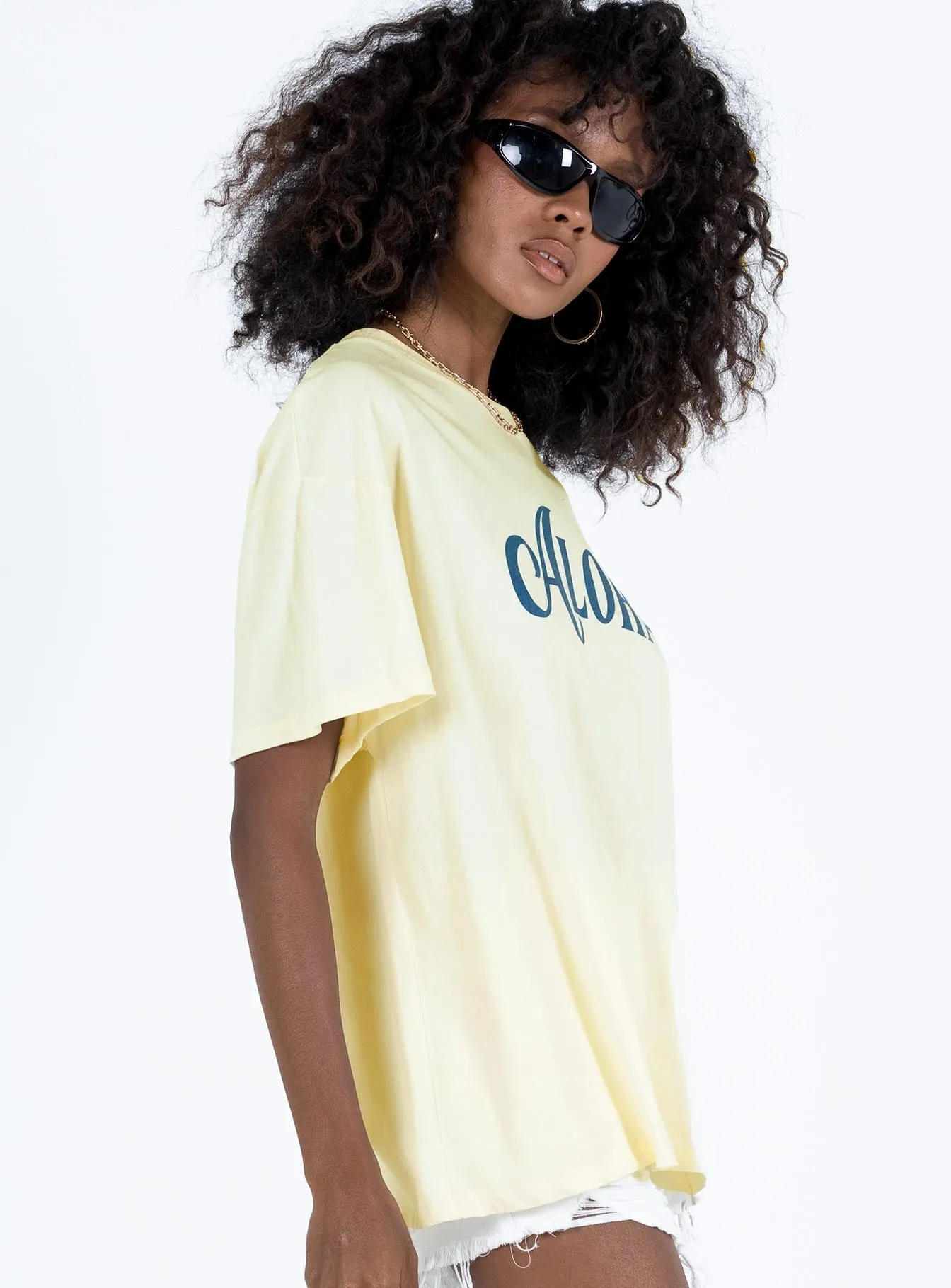 Aloha Oversized Ivory Tee