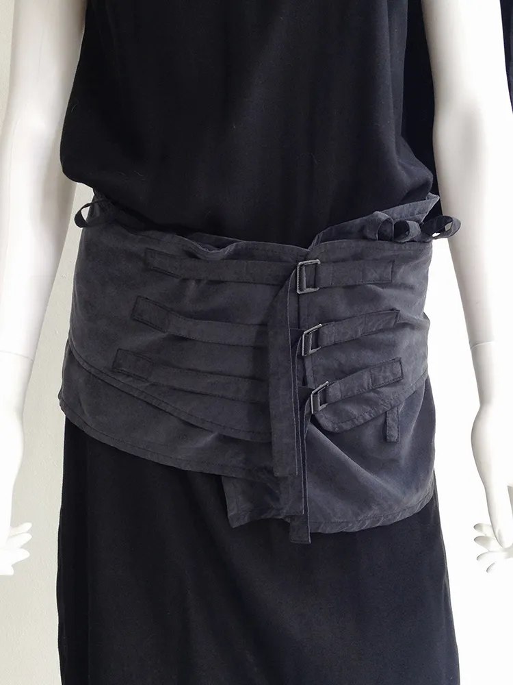 Dark grey Ann Demeulemeester skirt belt - Stylish Fashion Accessory