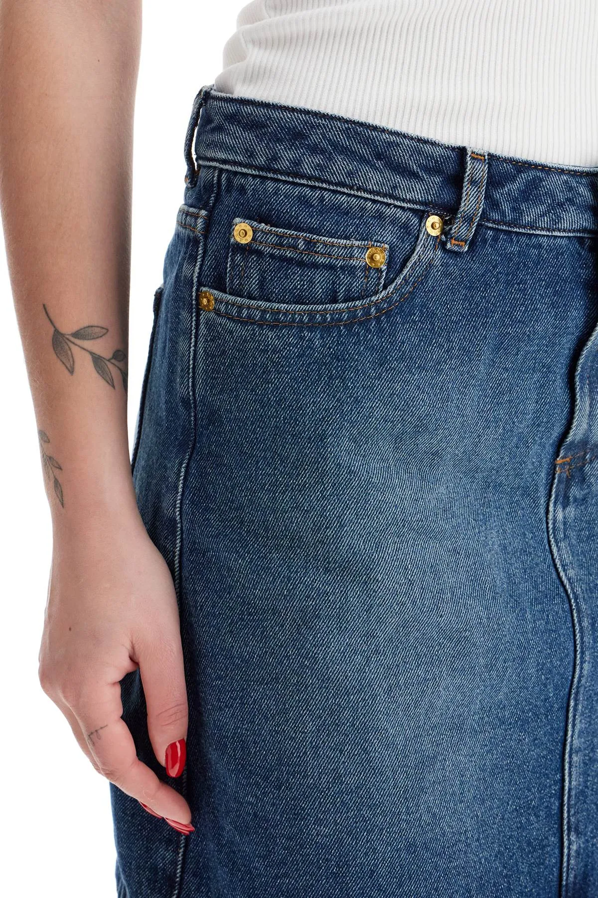 A.P.C. Blue Denim Mini Skirt