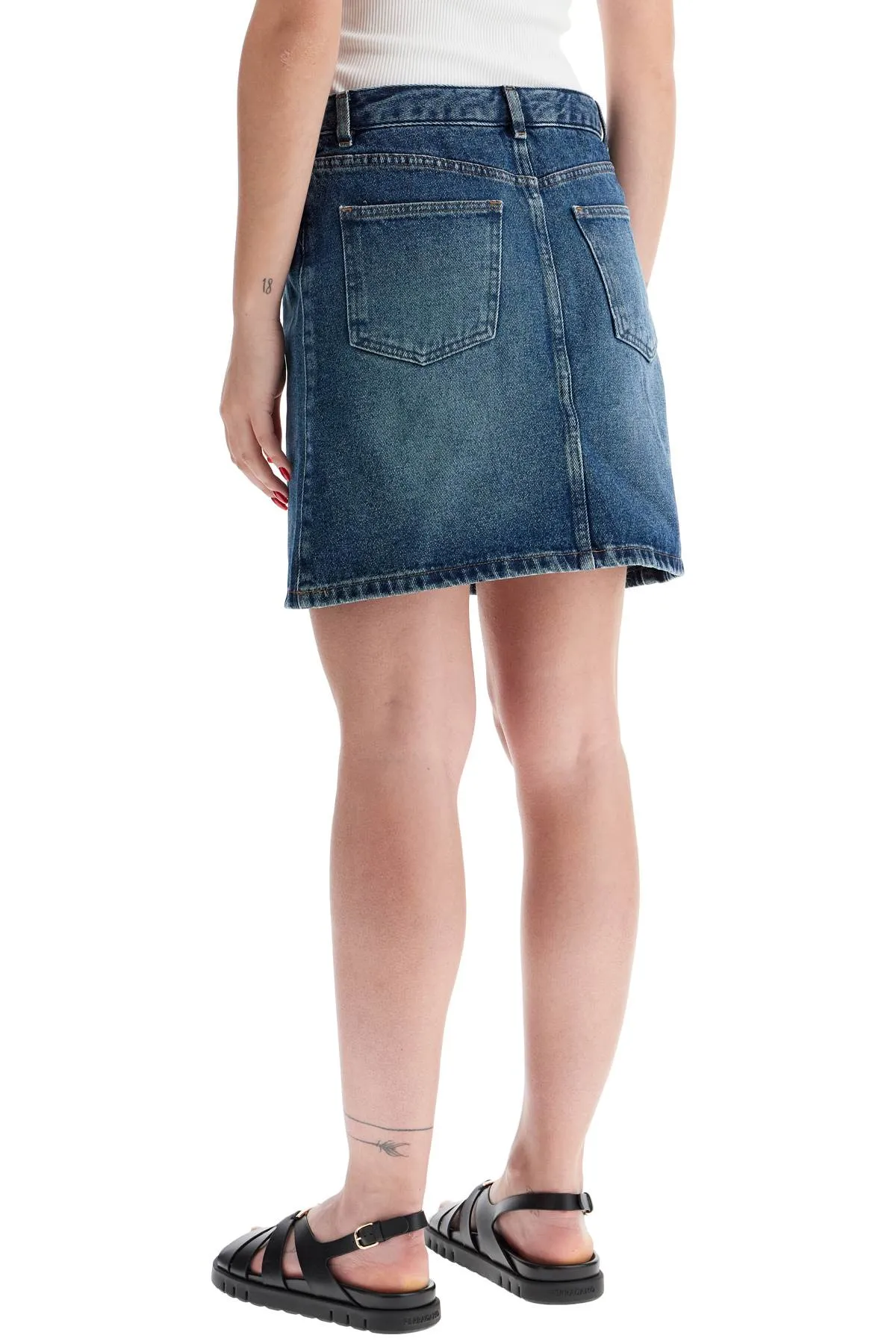 A.P.C. Blue Denim Mini Skirt