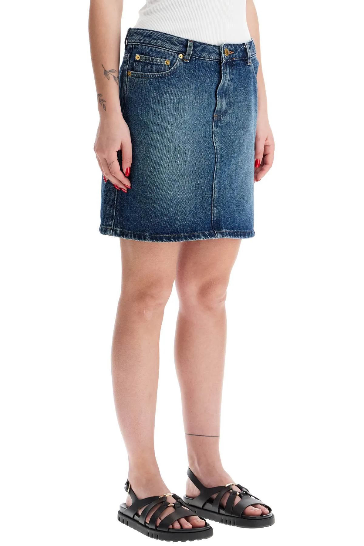 A.P.C. Blue Denim Mini Skirt