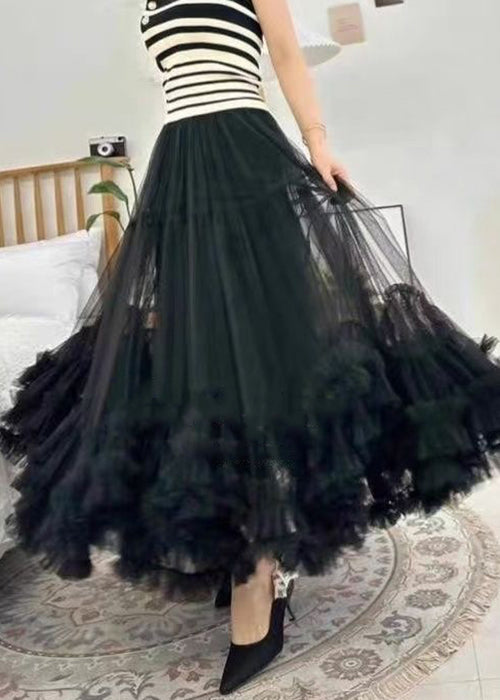 Apricot Ruffled Tulle Skirts - AB1022