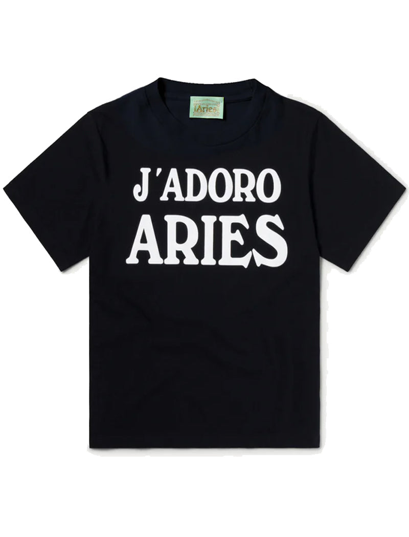 Aries Women's Black J'Adoro Aries Short Sleeve Tee