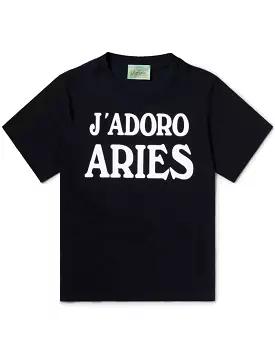 Aries Women's Black J'Adoro Aries Short Sleeve Tee