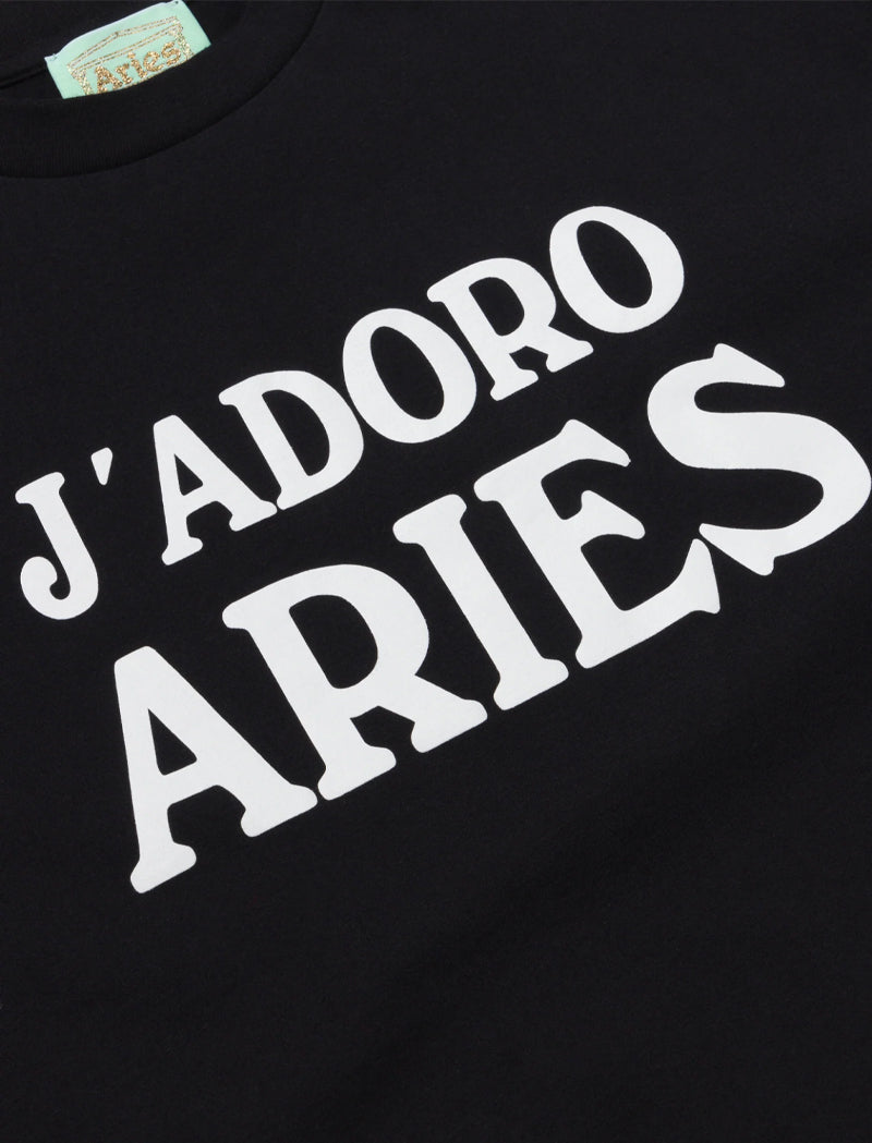 Aries Women's Black J'Adoro Aries Short Sleeve Tee