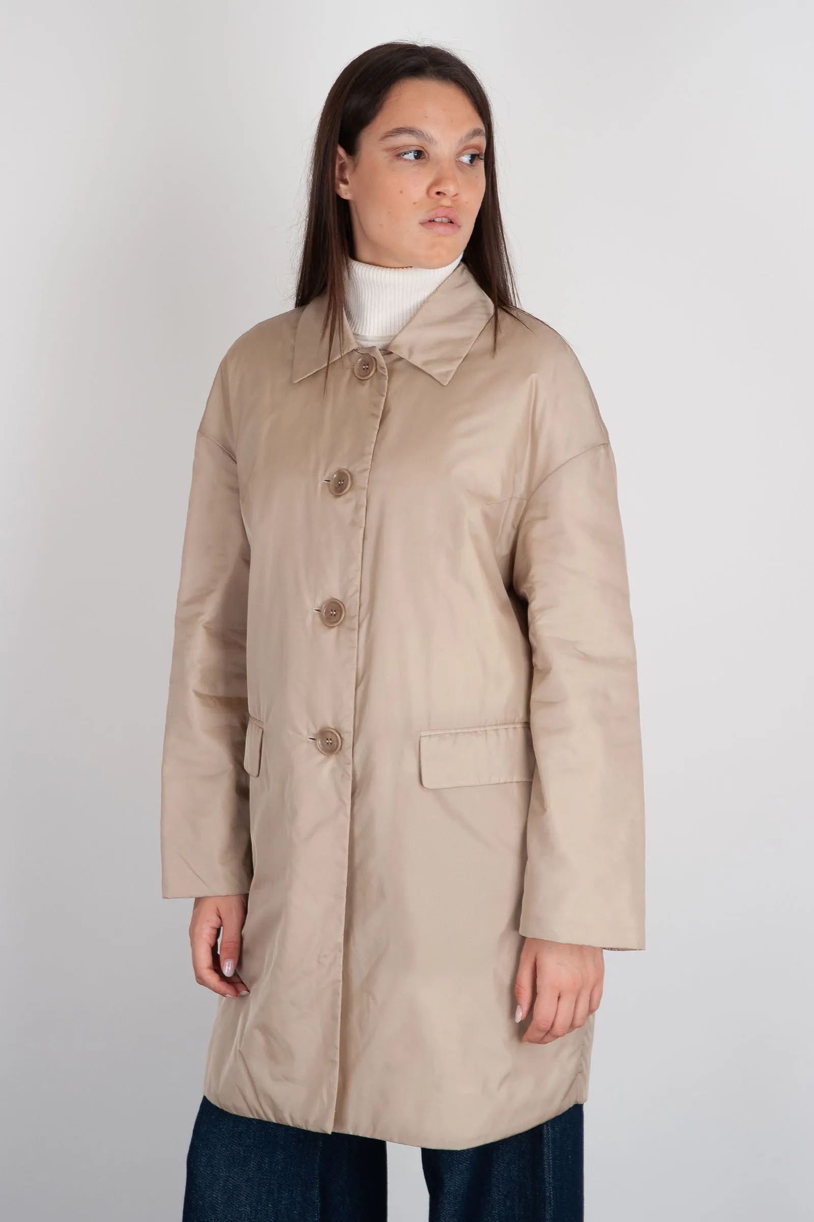 Aspesi Beige Nylon Teena Coat