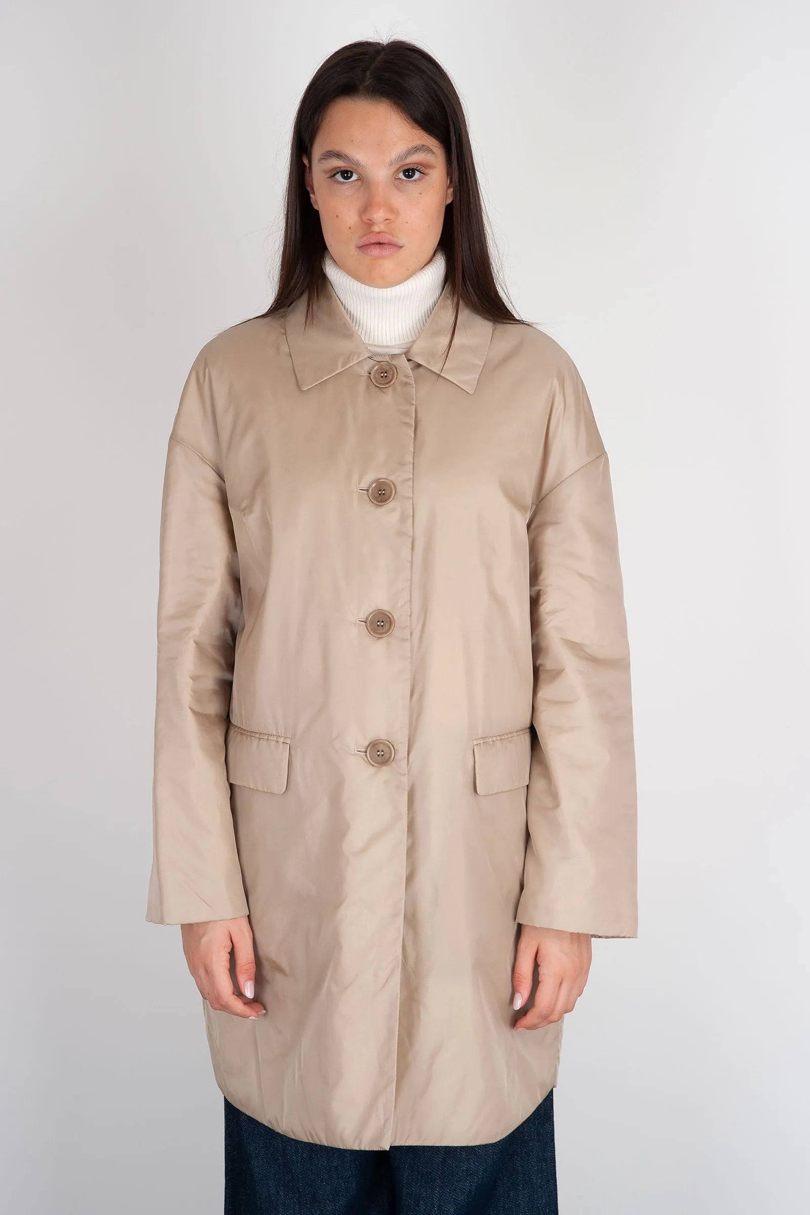 Aspesi Beige Nylon Teena Coat