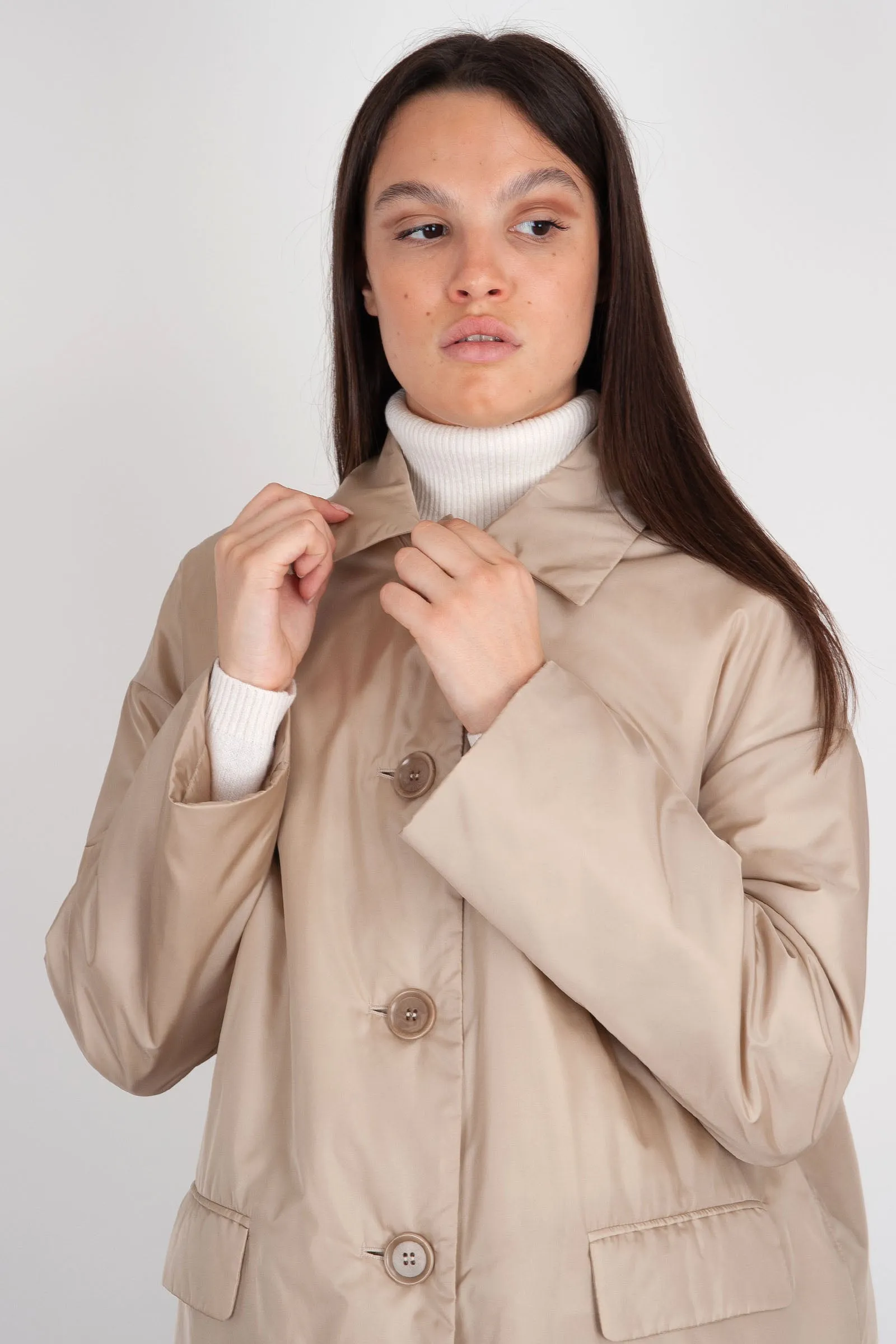 Aspesi Beige Nylon Teena Coat