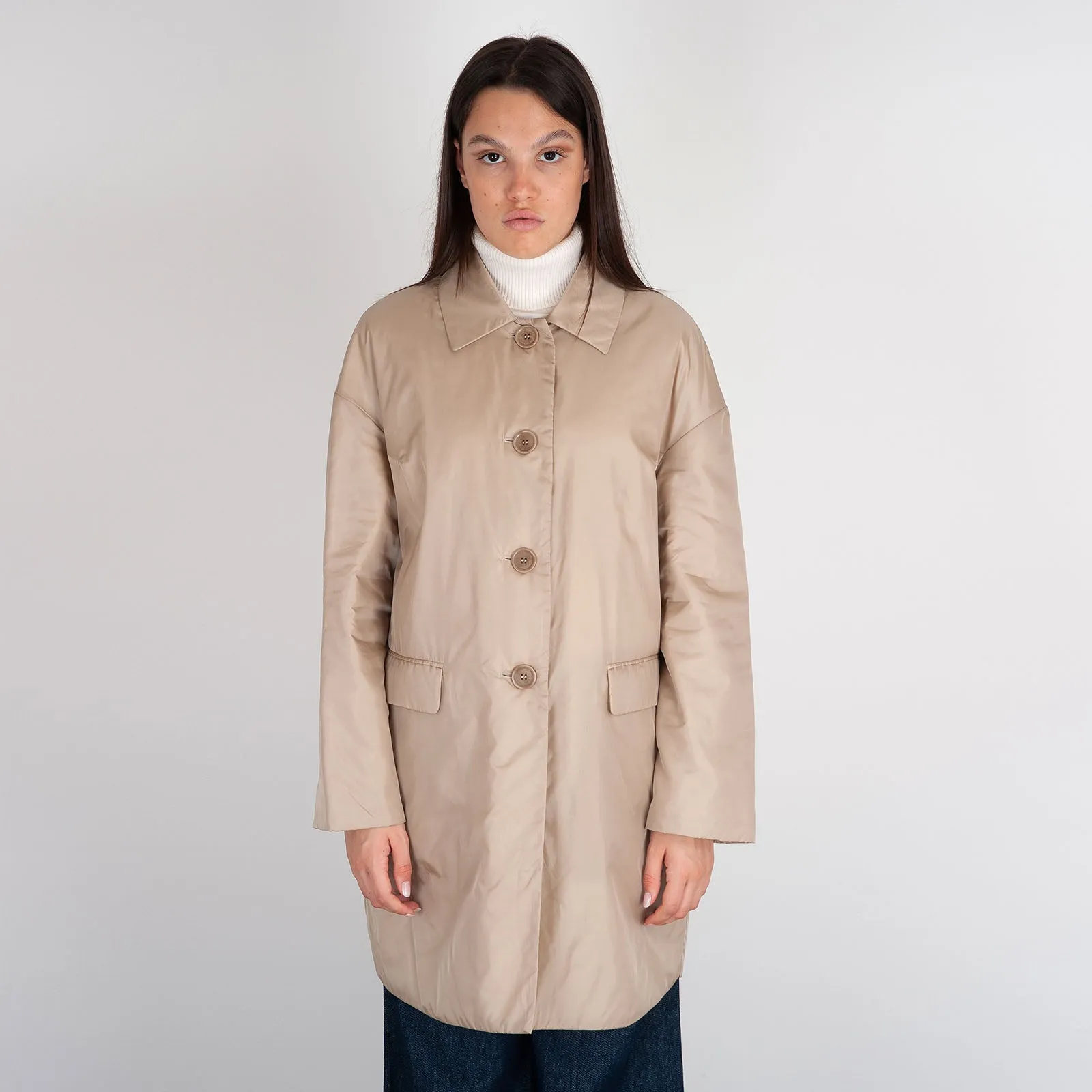 Aspesi Beige Nylon Teena Coat