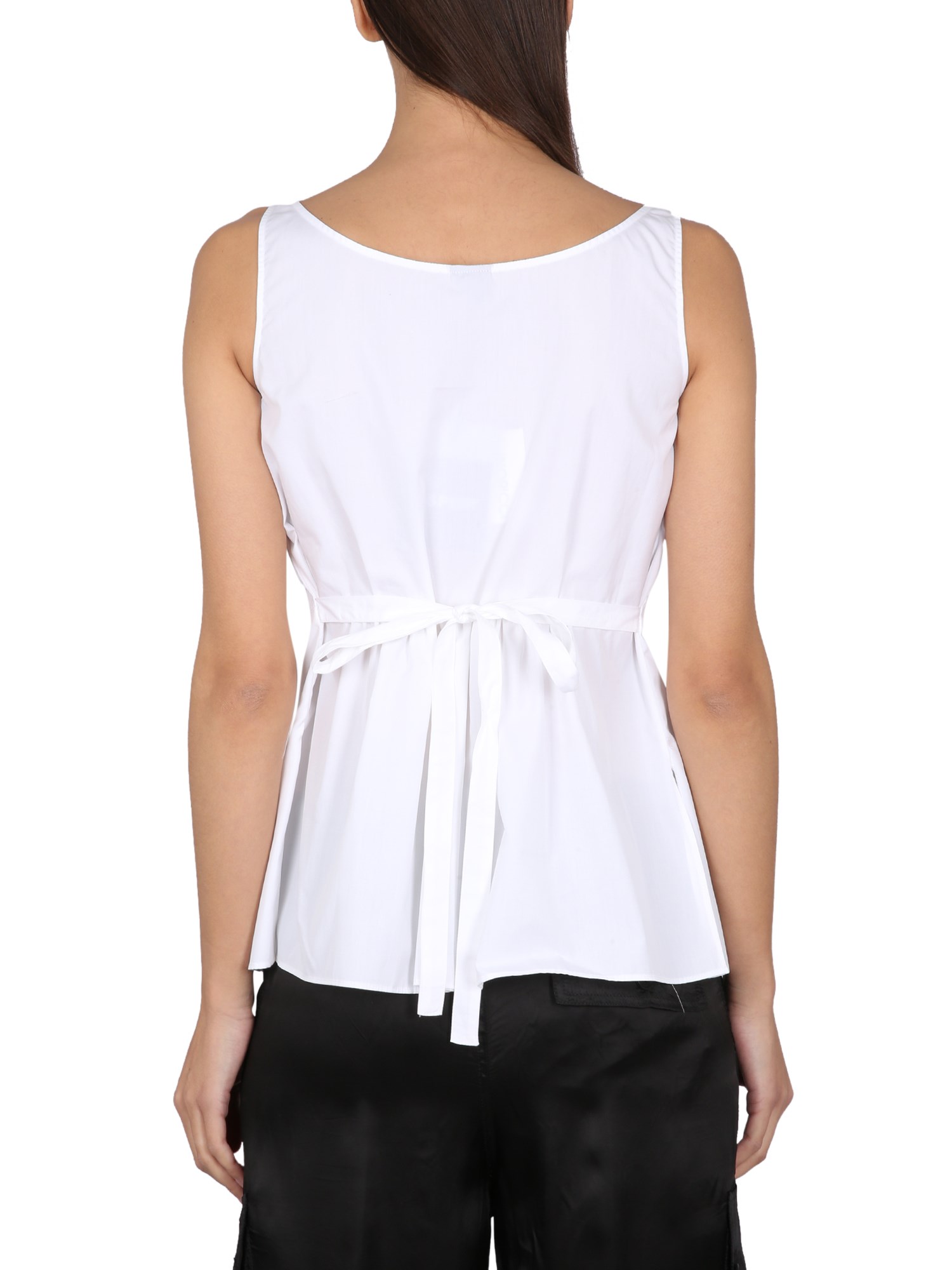 Aspesi Cotton Fil A Fil Top with Ruffle - Shop Now