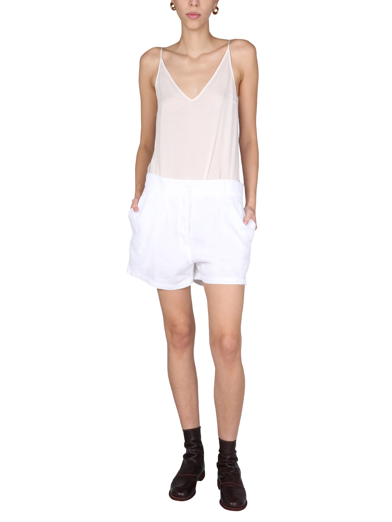 Aspesi linen wide leg shorts