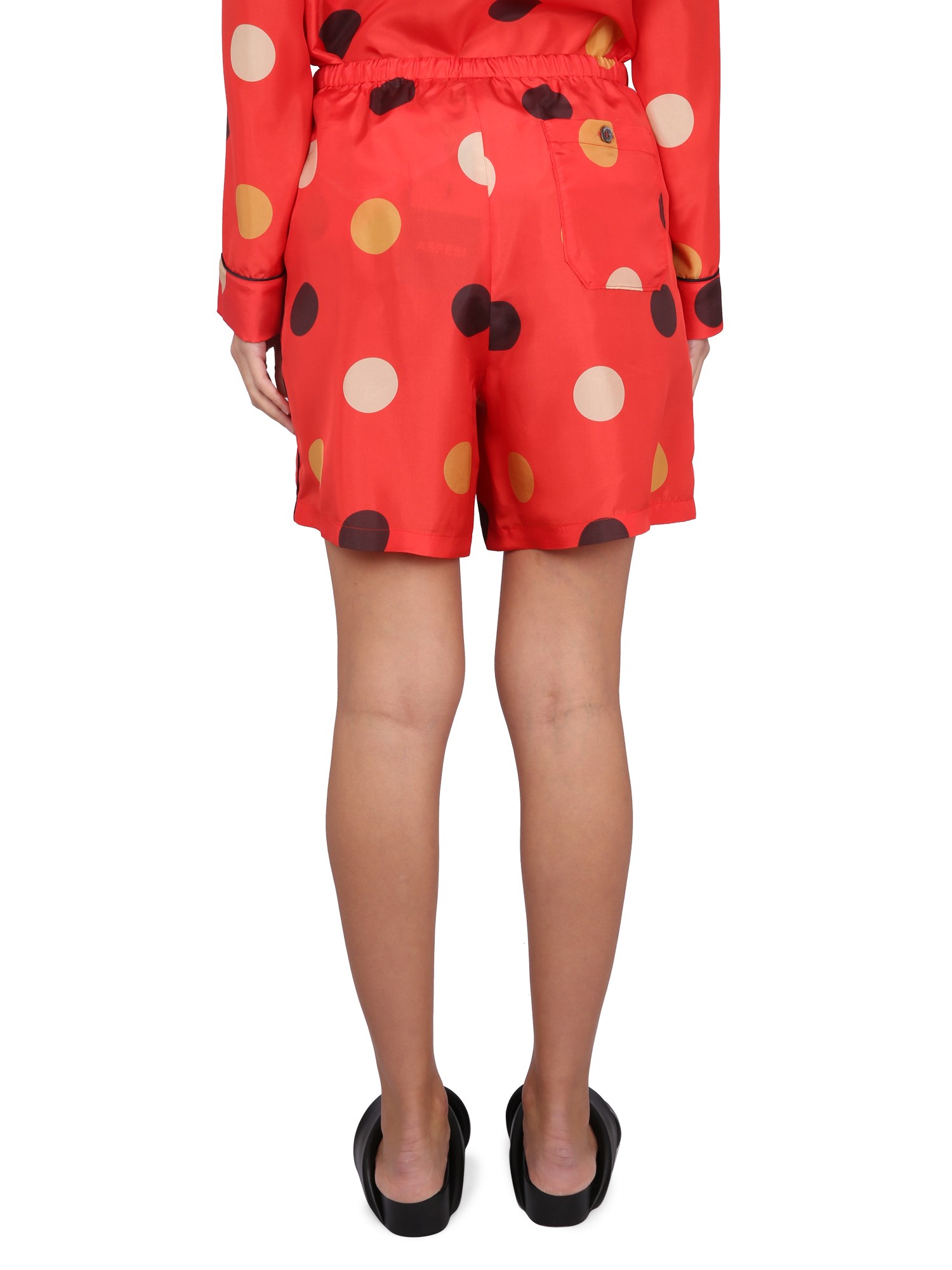 Aspesi silk shorts with polka dot pattern