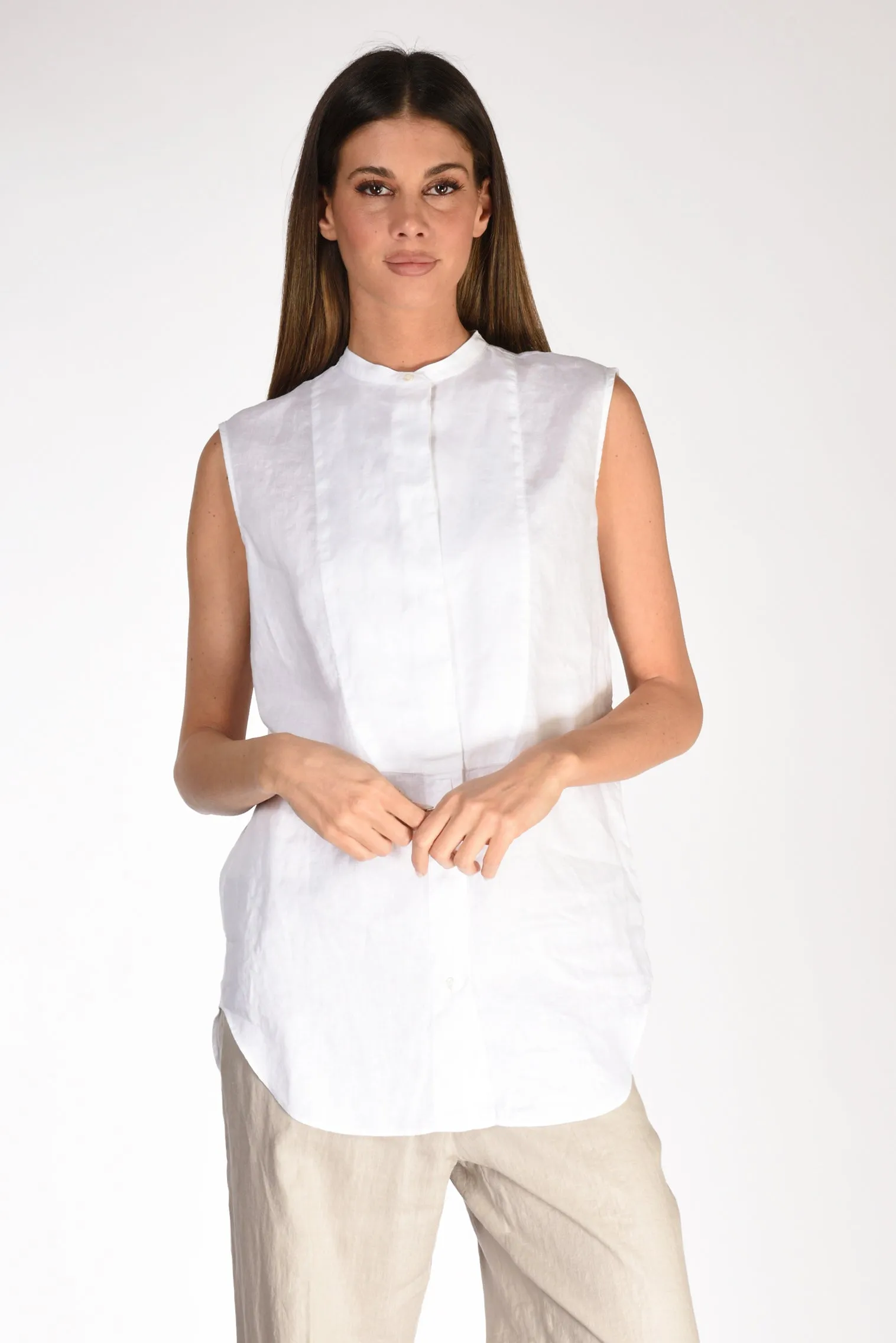 Aspesi Sleeveless White Women's Shirt