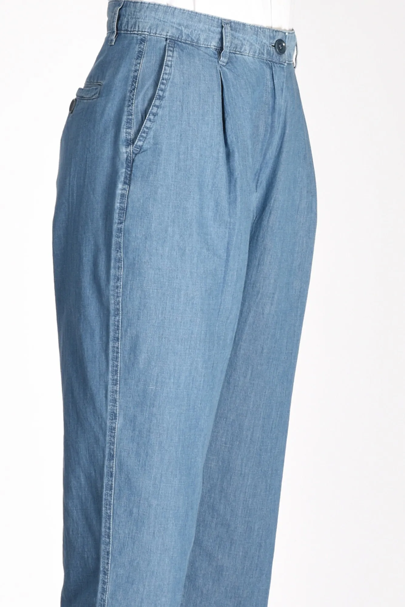 Aspesi Women's Blue Jeans Trousers with Pleats