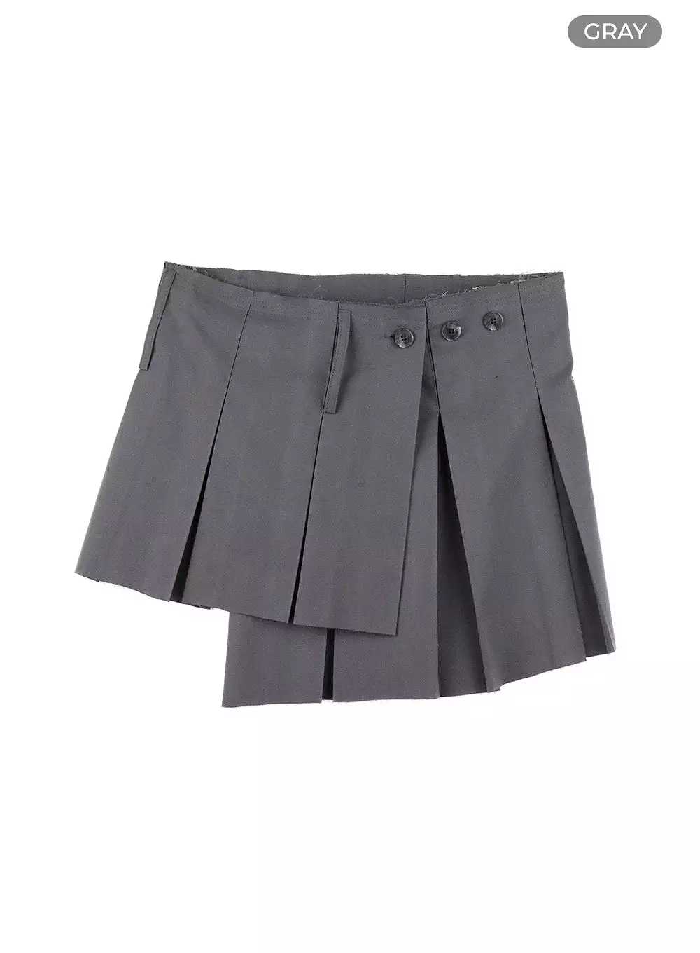 Asymmetrical wrap pleated mini skirt with product code CM429