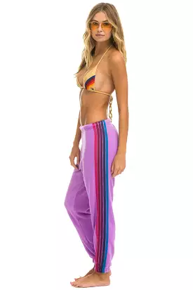 Aviator Nation Neon Purple Pink Purple 5 Stripe Sweatpants