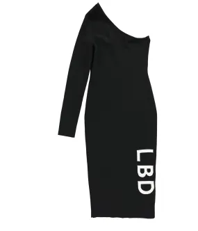 Bar III Women's Little Black Dress Asymmetrical Sweater Dress