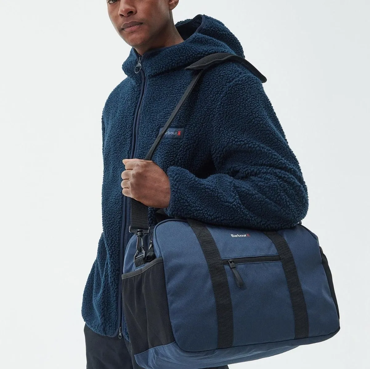 Barbour Arwin Canvas Duffel Bag in Navy/Black