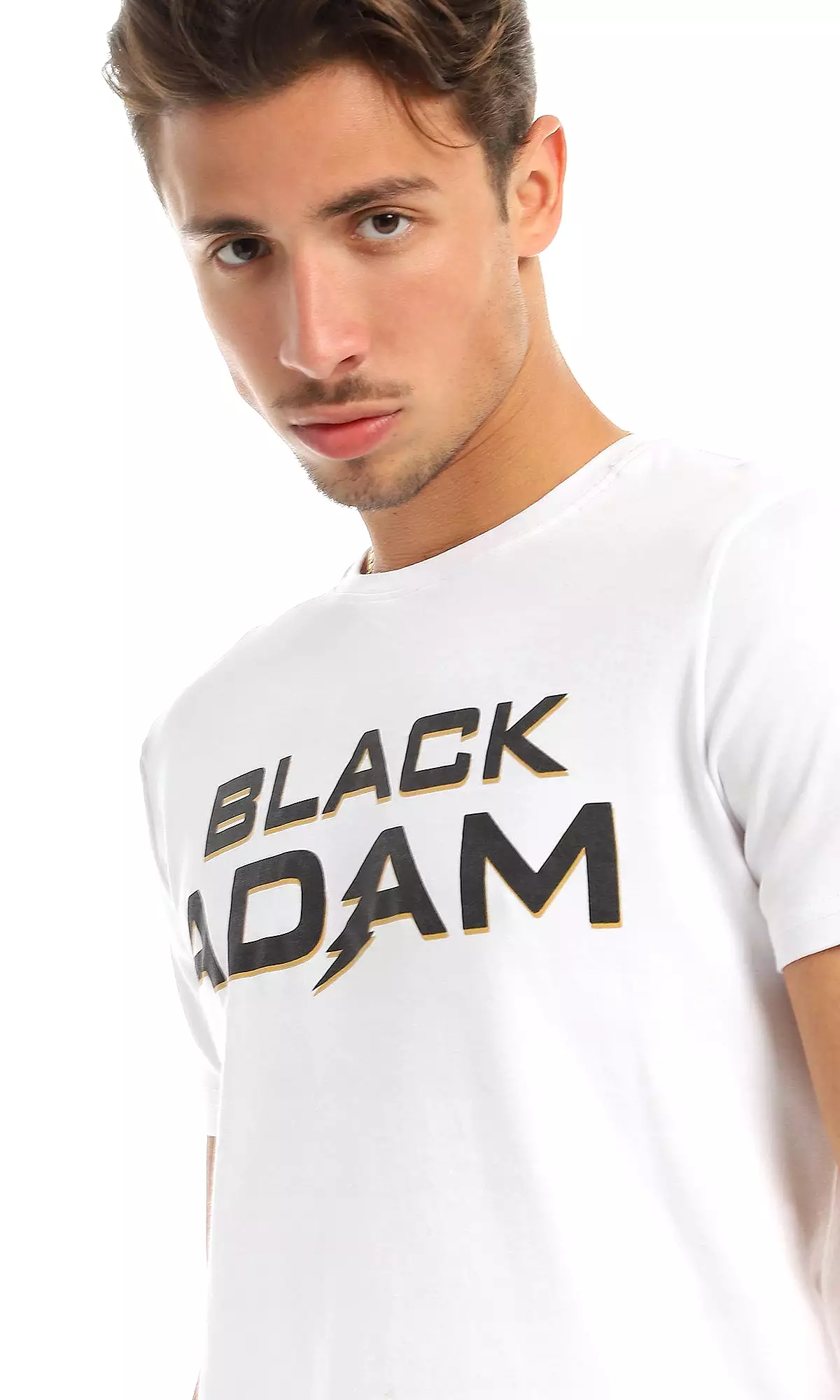 Black Adam T-Shirt: 97408 Round White Printed