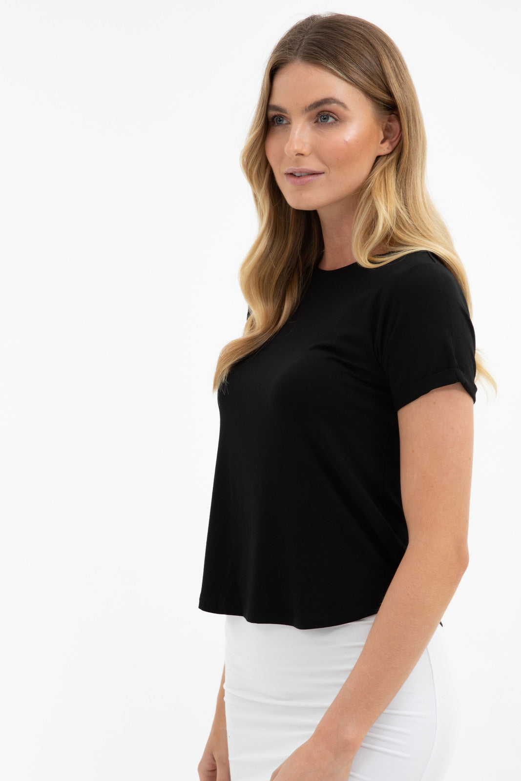 Black Bamboo Tee - Short Length