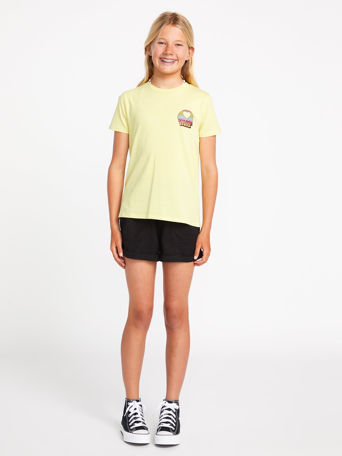 Black Party Tee for Girls - Short Sleeve