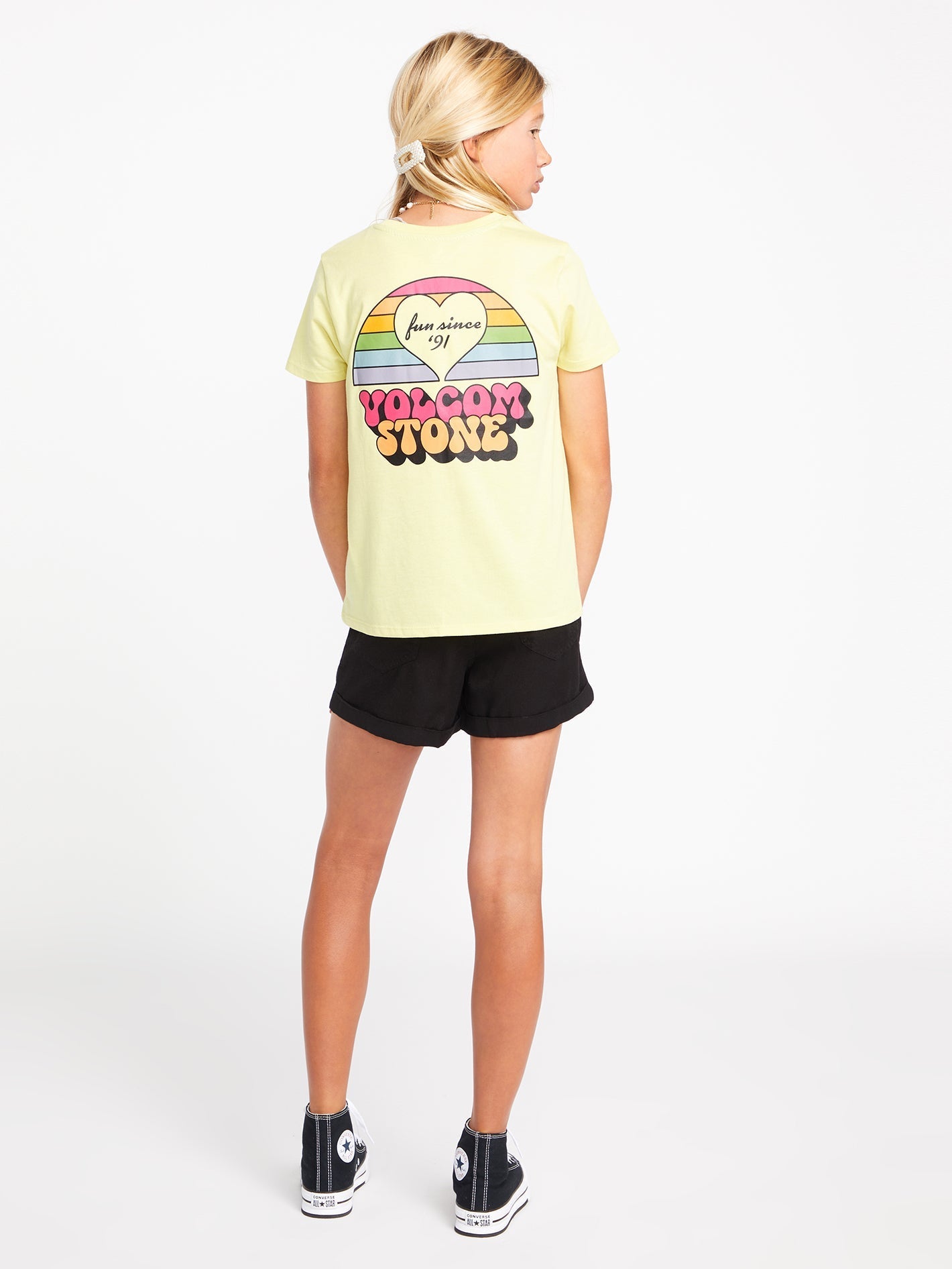 Black Party Tee for Girls - Short Sleeve