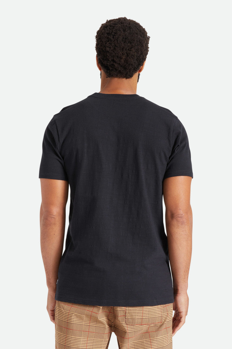 Black Slub Pocket T-Shirt - Basic Short Sleeve - Affordable